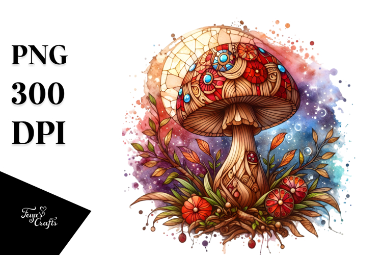 Detailed Magical Mushroom PNG