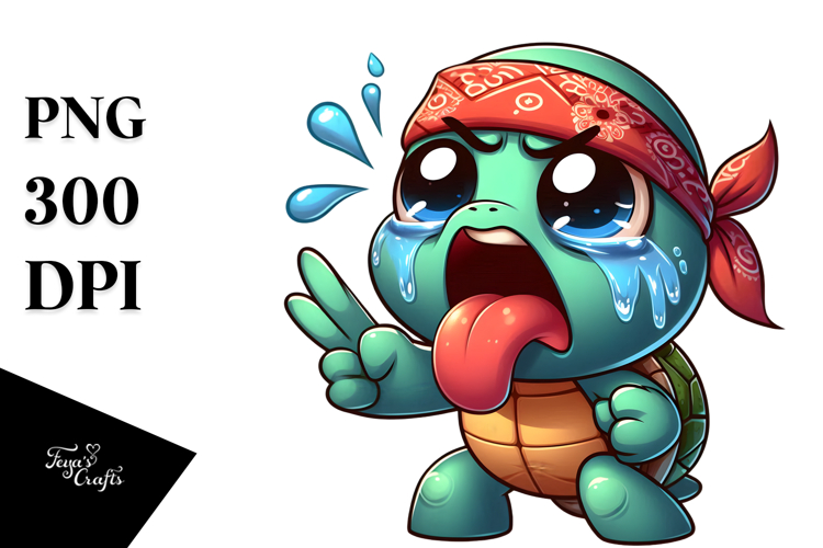 Playful Turtle with Dramatic Despair, Transparent PNG