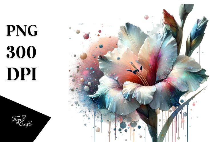 Like Gladiolus With Metallic Splash | Clipart