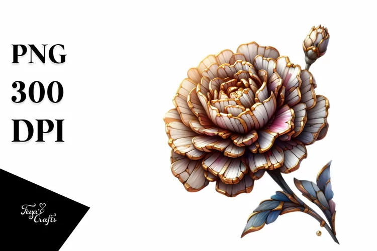 Detailed Stained Carnation | Clipart