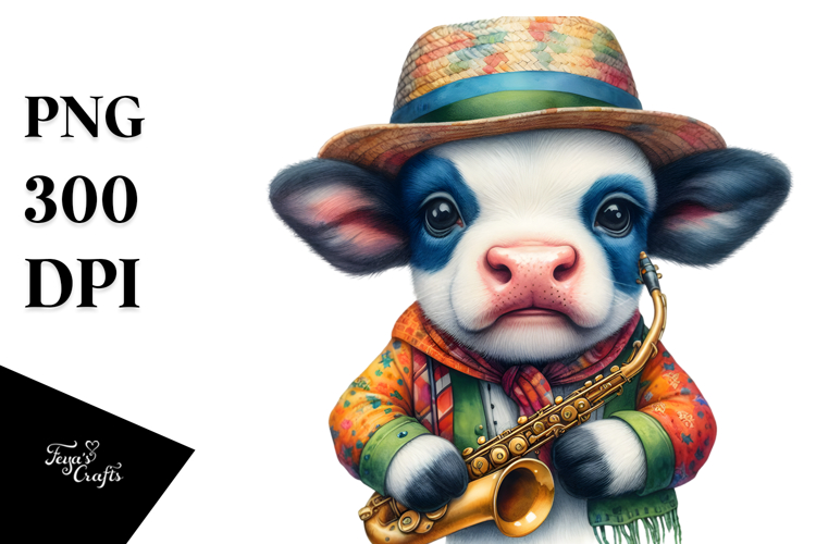 Melodic Baby Cow PNG