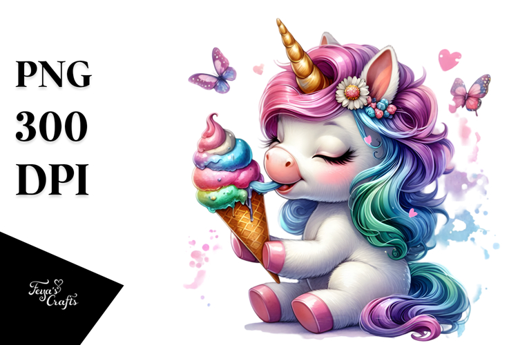 Refreshing Baby Unicorn PNG