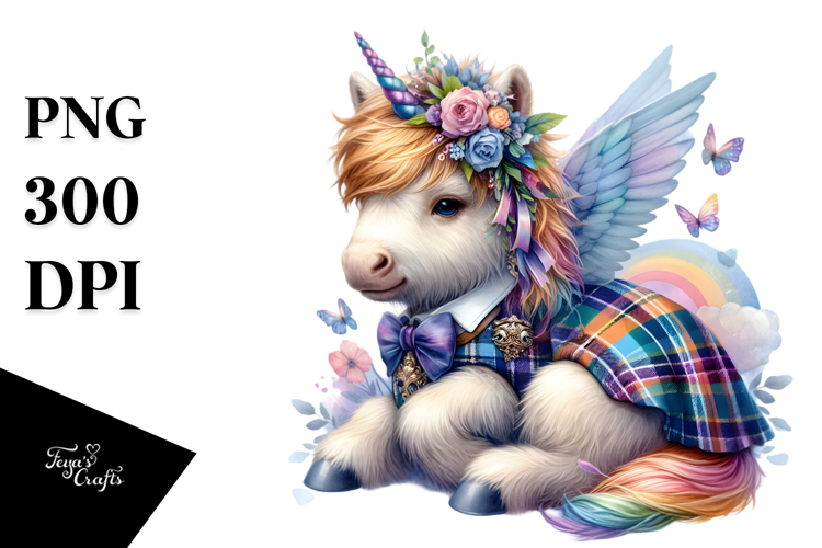 Scottish Highland Unicorn PNG