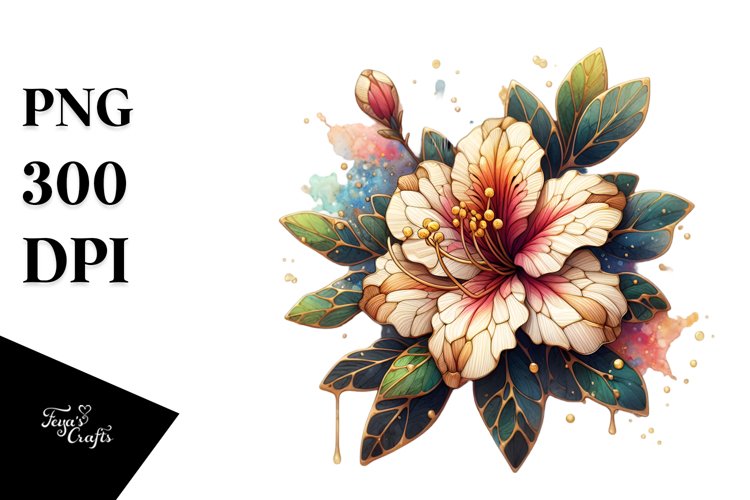 Stained Golden Watercolor Azalea