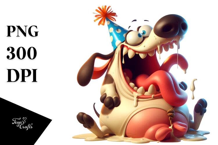 Goofy Dog Party Hat, Trending on ArtStation example image 1