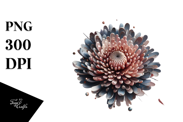 Colorful Chrysanthemum with Metallic Insertions