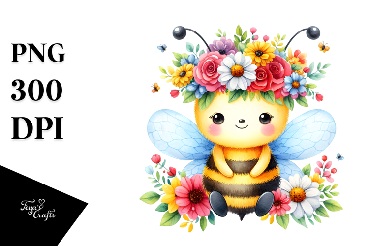 Flower With Bee Clipart Image 8