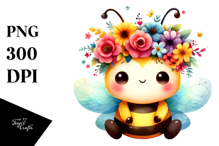Flower With Bee Clipart Image 7