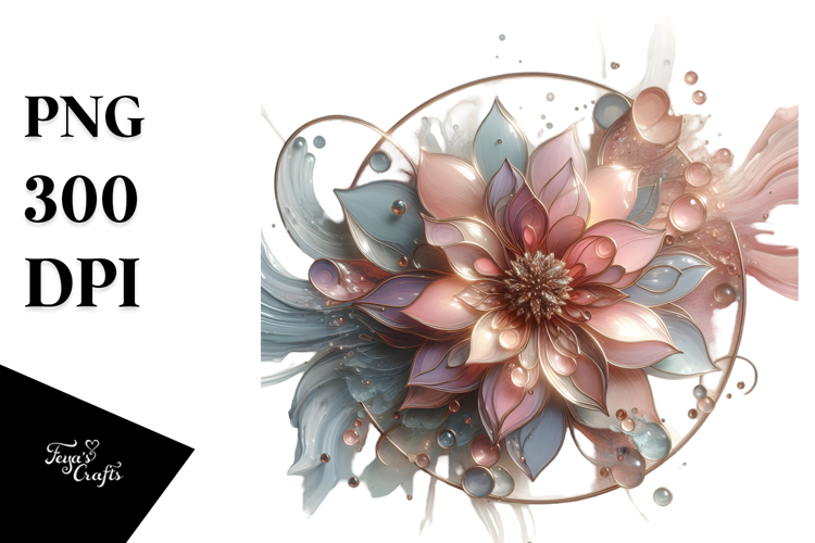 Colorful Shiny Dahlia with and Metallic Insertions