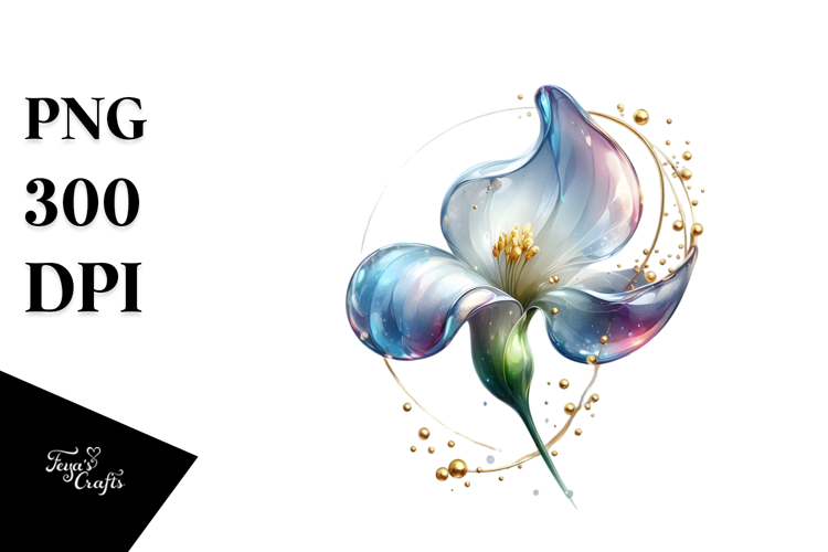 Abstract Sweet Pea with Golden Insertions PNG
