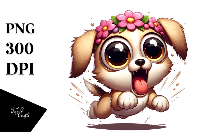 Exaggerated Cartoon Puppy PNG