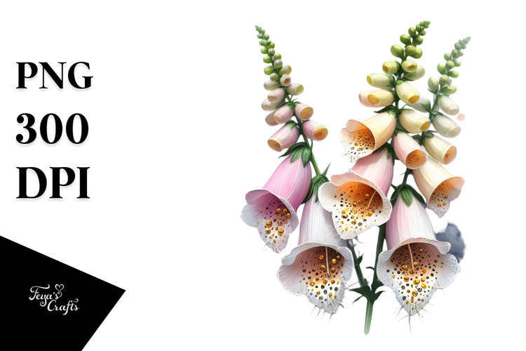 Foxglove with Watercolor Splash PNG