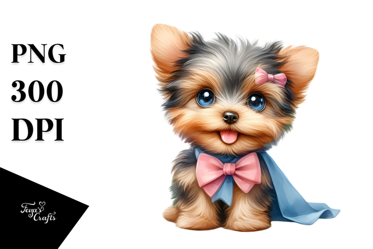 Baby Yorkipoo Watercolor PNG