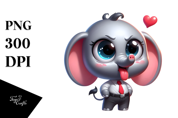 Cartoon Elephant Vector Art PNG