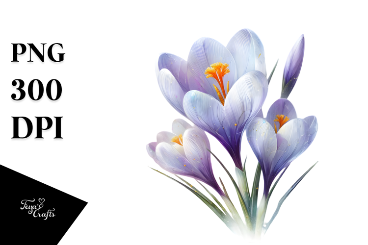 Crocus Watercolor Splash PNG