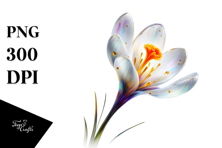 Crocus Watercolor Splash PNG