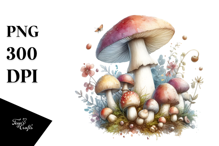 Detailed Pastel Mushroom PNG