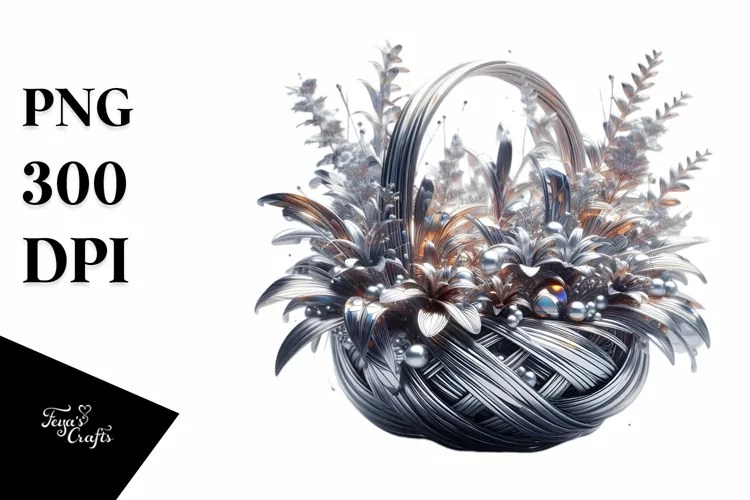 Abstract Shiny Basket Lobelia White