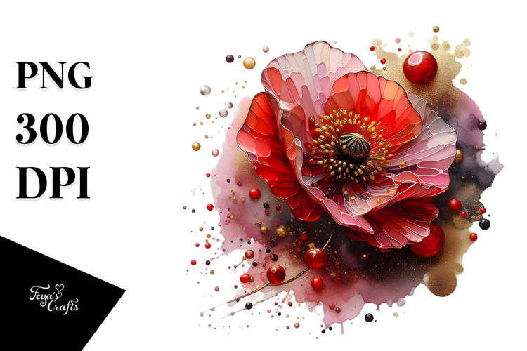 Abstract Golden Poppy PNG
