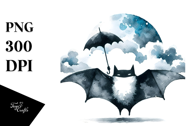 Funny Simple Bat Watercolor