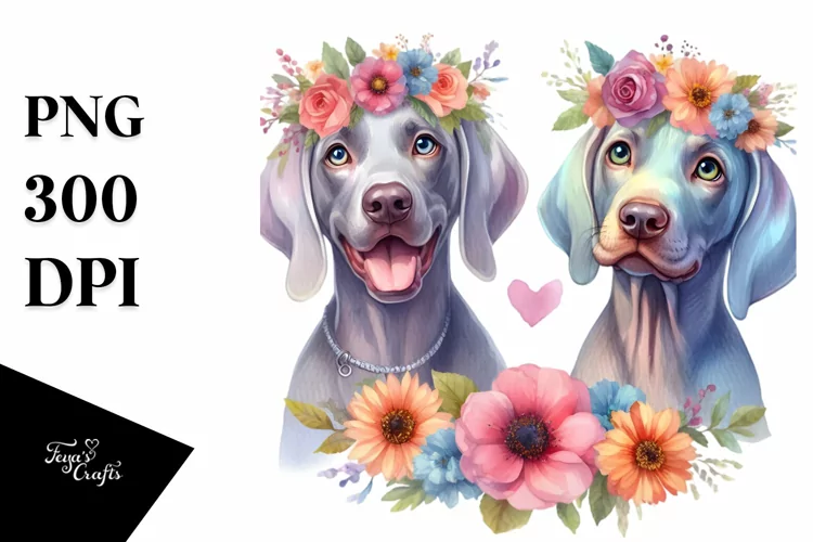 Watercolor Weimaraner Splash