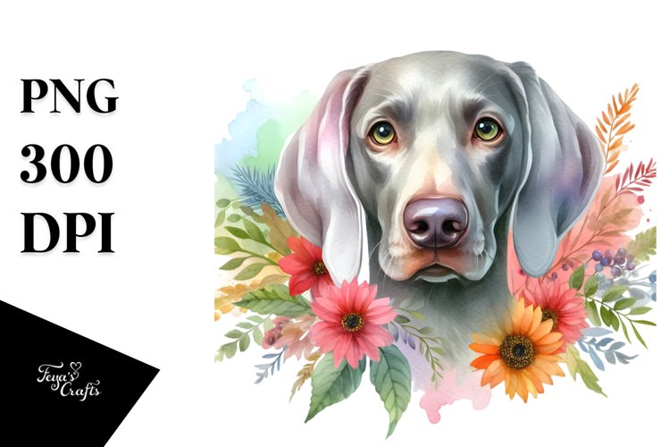 Watercolor Weimaraner Splash example image 1