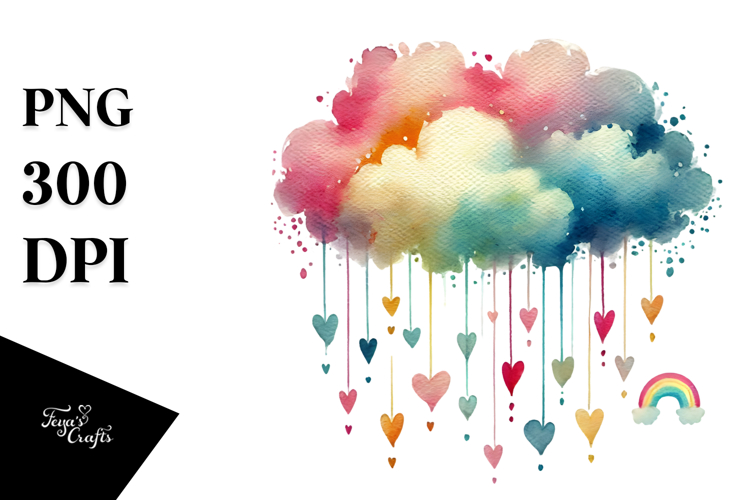 Smiling Cloud Hearts PNG