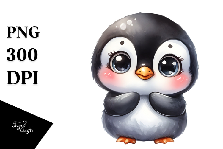Baby Penguin Standing Up Human Like | Sublimation | Clipart