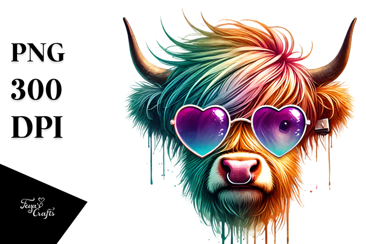 Highland Calf with Cool Haircut PNG
