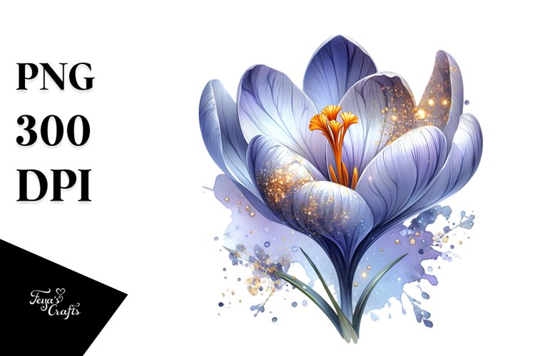 Detailed Shiny Crocus Made of Shiny Material | Sublimation |