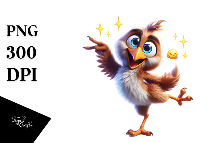 Goofy Cartoon Bird Dancing PNG