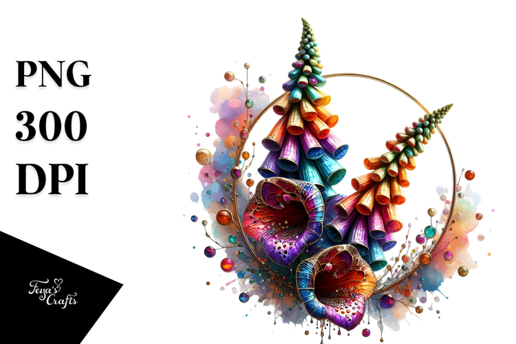 Colorful Shiny Foxglove with Metallic Insertions