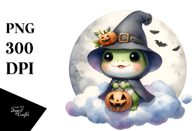 Cute Frog on Cloud PNG