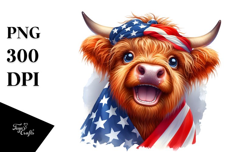 Highland Cow with Enthusiastic Expression | Sublimation |