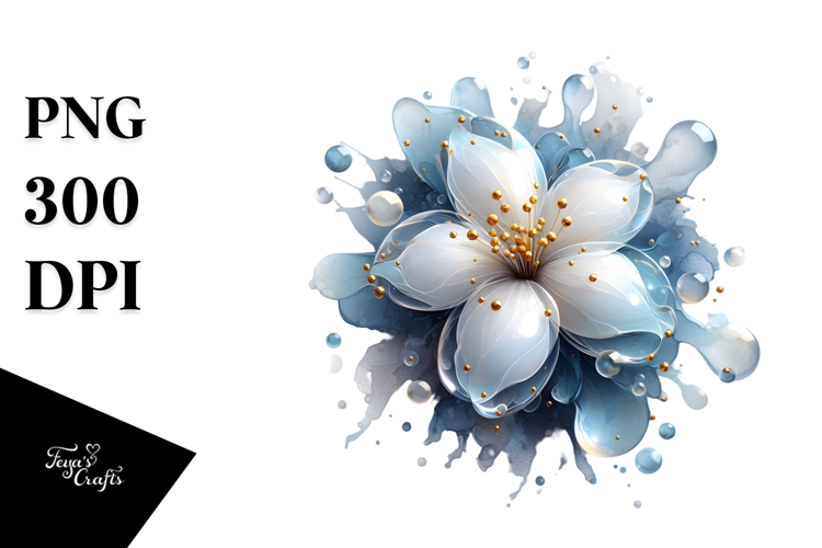 Abstract Jasmine with Golden Insertions PNG