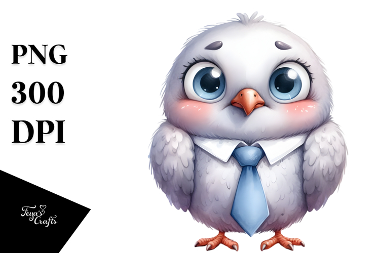 Funny Baby Dove Standing Tie Clipart