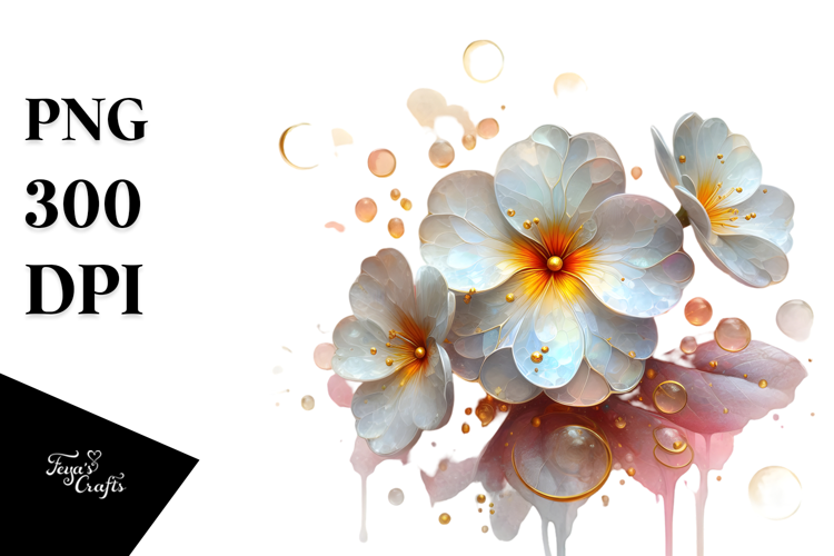 Abstract Primrose with Golden Insertions PNG