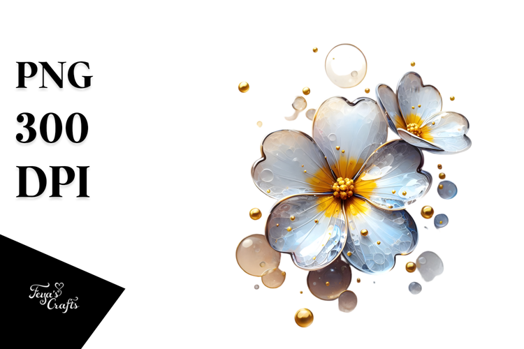 Abstract Glossy Primrose Watercolor Splash PNG