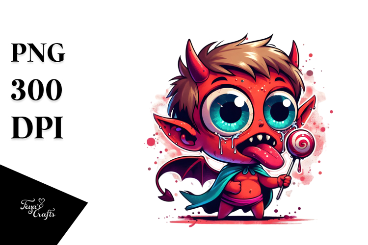 Funny Demon Licking Eyeball Candy PNG