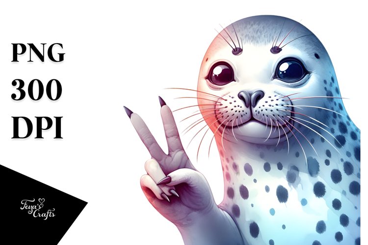 a Vibrant Watercolor Seal Portrait example image 1