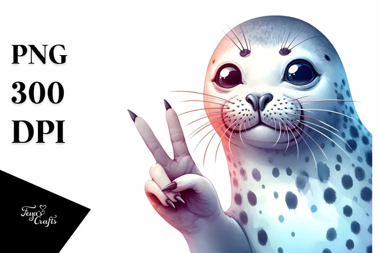 a Vibrant Watercolor Seal Portrait