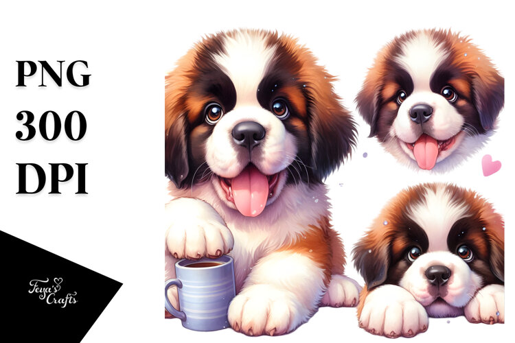 Baby Saint Bernard with Crazy Furr example image 1