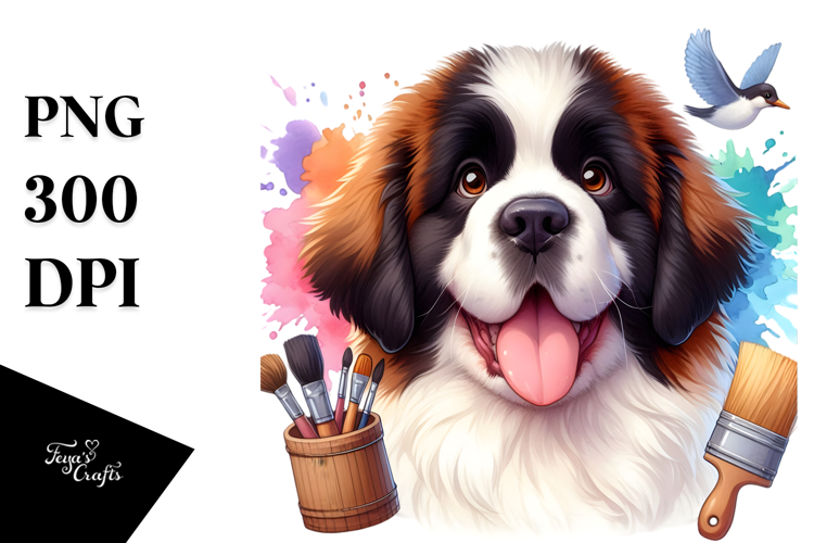 Baby Saint Bernard with Crazy Furr