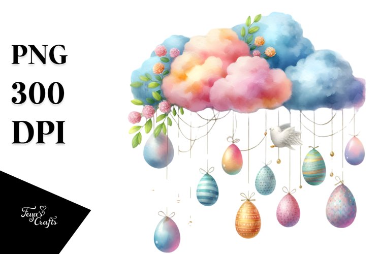 Watercolor Easter Eggs Clipart Image 14