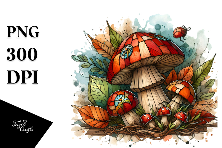 Detailed Wooden Stained Mushroom, Transparent PNG