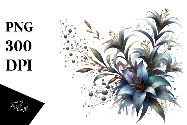 Glossy Lobelia Watercolor PNG