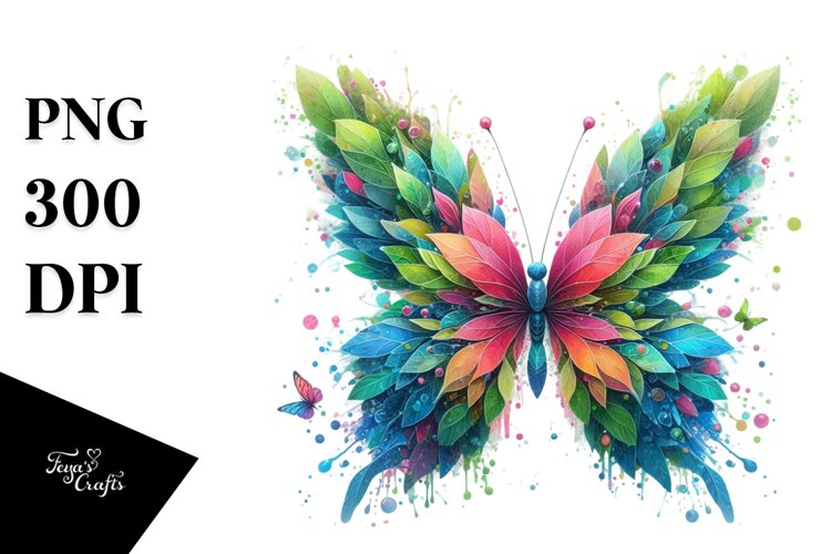 Vibrant Abstract Butterfly PNG