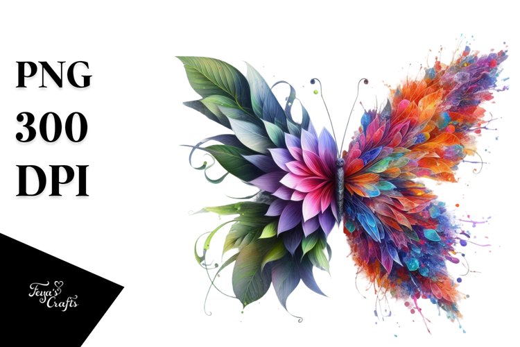 Vibrant Abstract Butterfly PNG