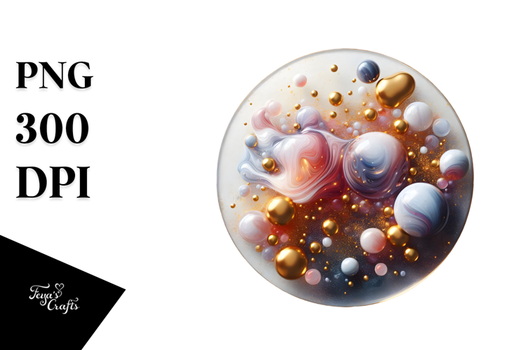 Abstract Glossy Cosmos Watercolor Splash PNG