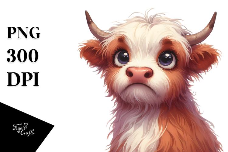 Funny Baby Face Highland Cow, Transparent PNG